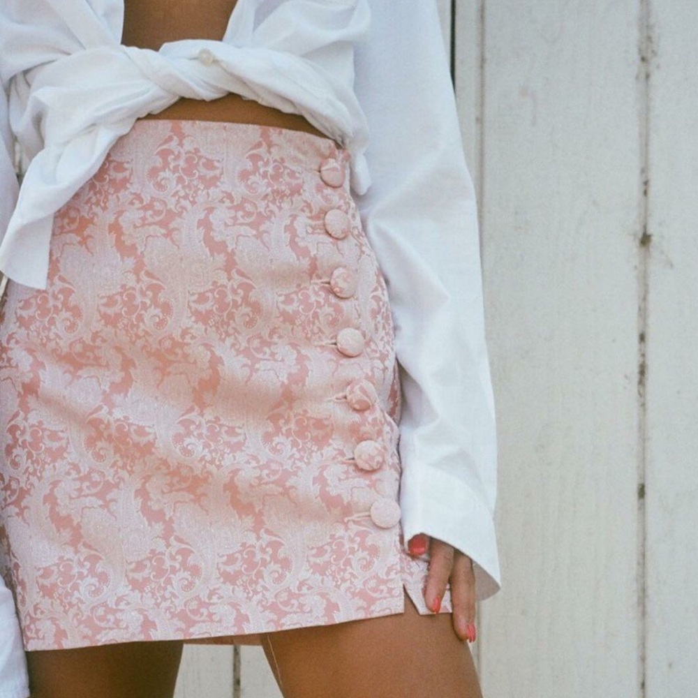 The line by K jacquard mini skirt in pink